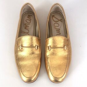 Sam Edelman Lior Gold Leather Loafers size 5.5